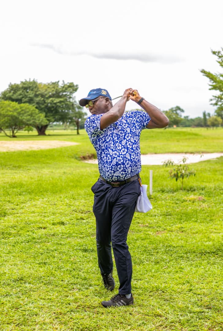 Player holding the finish position after a long shot